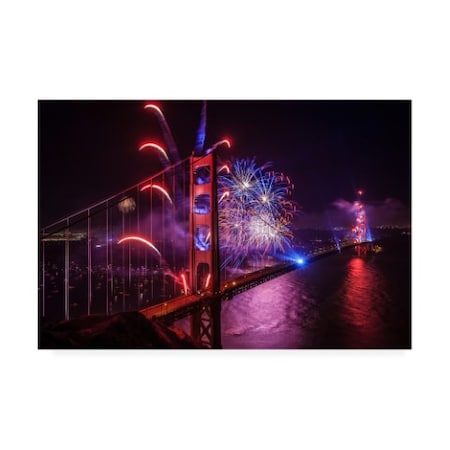 Joe Azure 'Happy Birthday Golden Gate' Canvas Art,12x19